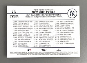 Aaron Judge / Anthony Rizzo 2024 Topps New York Power Series Mint Card #315