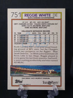 Reggie White 1992 Topps Series Mint Card #751 from the High Number Set
