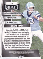 Drake Maye 2023 Leaf Draft Green Series Mint Rookie Card #34
