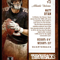 Matt Ryan 2019 Score Throwbacks Mint Card #T2