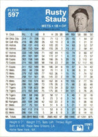 Rusty Staub 1984 Fleer Series Mint Card #597
