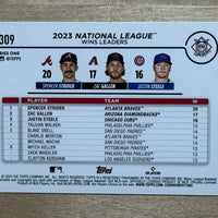 Spencer Strider Zac Gallen Justin Steele 2024 Topps National League Leaders Series Mint Card #309