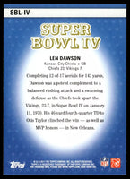 Len Dawson 2011 Topps Super Bowl Legends Series Mint Card #SBL-IV
