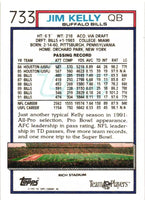 Jim Kelly 1992 Topps Series Mint Card #733 from the High Number Set
