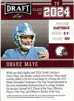 Drake Maye 2023 Leaf Draft Class of 2024 GOLD Series Mint Rookie Card #79
