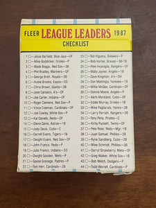 1987 Fleer Walgreens Baseball League Leaders 44 Card Boxed Set