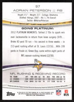 Adrian Peterson 2013 Topps Platinum Series Mint Card #97
