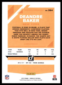 DeAndre Baker 2019 Donruss Series Mint Rookie Card #264