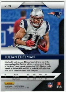 Julian Edelman 2018 Panini Prizm Series Mint Card #74