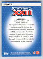Jerry Rice 2011 Topps Super Bowl Legends Series Mint Card #SBL-XXIII
