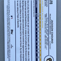 Jackson Chourio 2024 Topps Factory Set Variation Series Mint Rookie Card #698