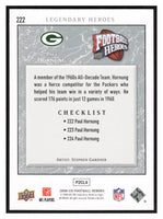 Paul Hornung 2008 Upper Deck Football Heroes Mint Card #222
