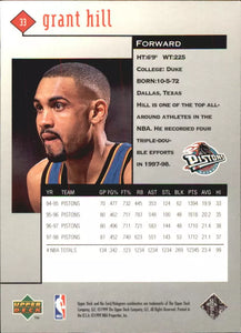 Grant Hill 1998 1999 Upper Deck Black Diamond Series Mint Card #33