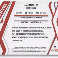 J.J. McCarthy 2024 SAGE Hit Next Level Silver Series Mint Card #90