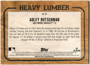 Adley Rutschman 2023 Topps Heavy Lumber Rookie Card #HL-35 Very Hard to Find