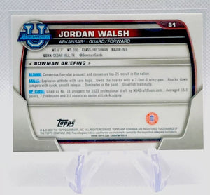 Jordan Walsh 2022 Bowman Chrome University 1st Bowman Card #81