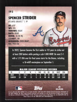 Spencer Strider 2023 Stadium Club Red Series Mint Card #192
