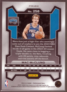 Mac McClung 2023 2024 Panini Prizm Cracked Ice Series Mint Card #258