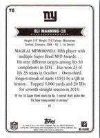 Eli Manning 2012 Topps Magic Series Mint Card #70
