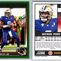 Michael Penix Jr 2024 Panini Score Green Series Mint Rookie Card #323