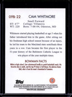 Cam Whitmore 2022 Bowman Chrome University 2009 Bowman Card #09B-22
