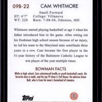 Cam Whitmore 2022 Bowman Chrome University 2009 Bowman Card #09B-22