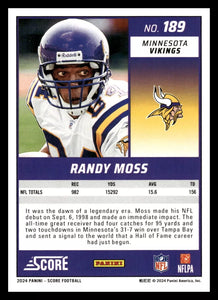 Randy Moss 2024 Panini Score Series Mint Card #189