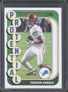 Terrion Arnold 2024 Panini Score Protential Series Mint Rookie Card #13