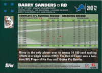 Barry Sanders 2007 Topps Turn Back The Clock Series Mint Card #20
