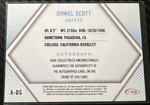 Daniel Scott 2023 Sage Red Autograph Card #A-DS