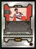 Anfernee Simons 2023 2024 Panini Prizm Cracked Ice Series Mint Card #106
