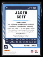 Jared Goff 2024 Panini Donruss Threads Series Mint Insert Card #DTH-JGO

