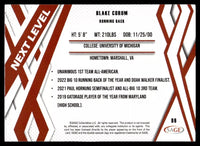 Blake Corum 2024 SAGE Hit Next Level Black Series Mint Card #86
