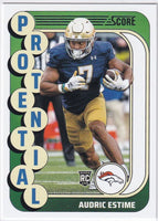 Audric Estime 2024 Panini Score Protential Series Mint Rookie Card #6
