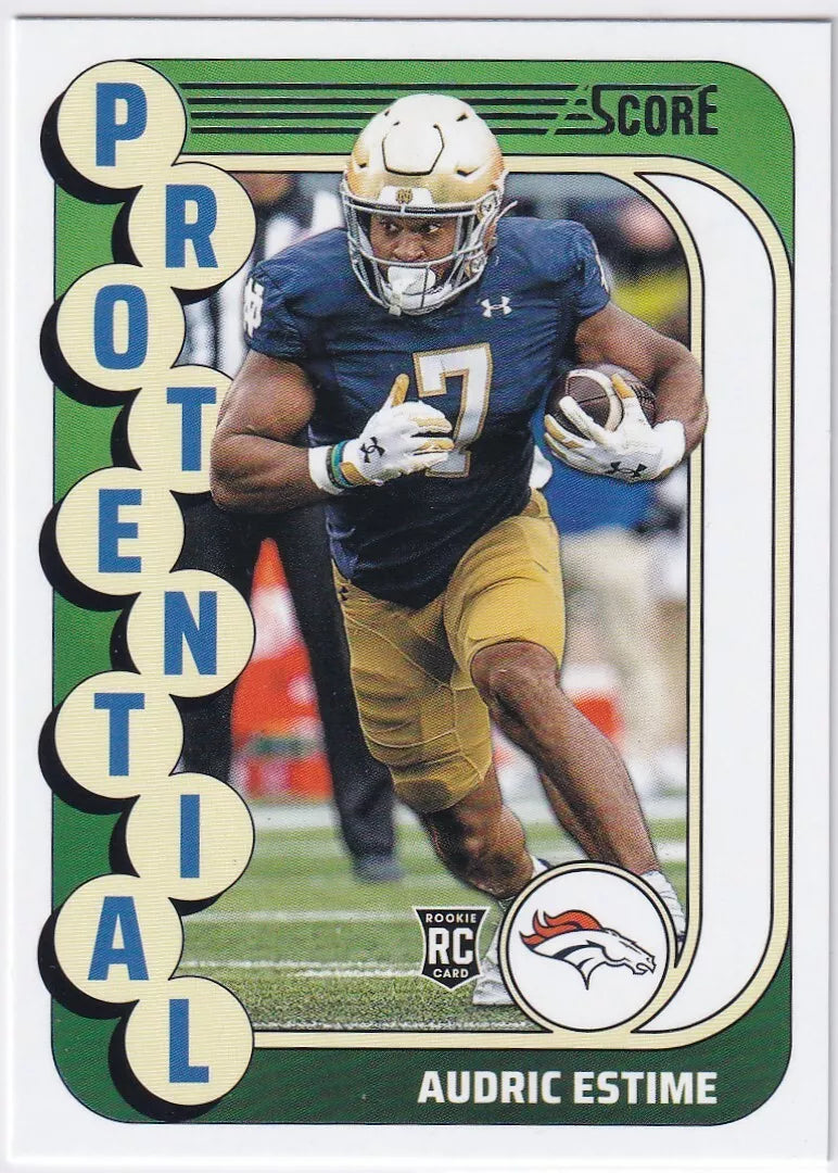 Audric Estime 2024 Panini Score Protential Series Mint Rookie Card #6