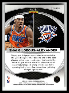 Shai Gilgeous-Alexander 2023 2024 Panini Prizm Global Reach Series Mint Card #6