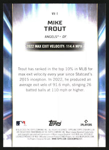 Mike Trout 2023 Topps Stadium Club Virtuosos of Velocity Mint Card #VV1