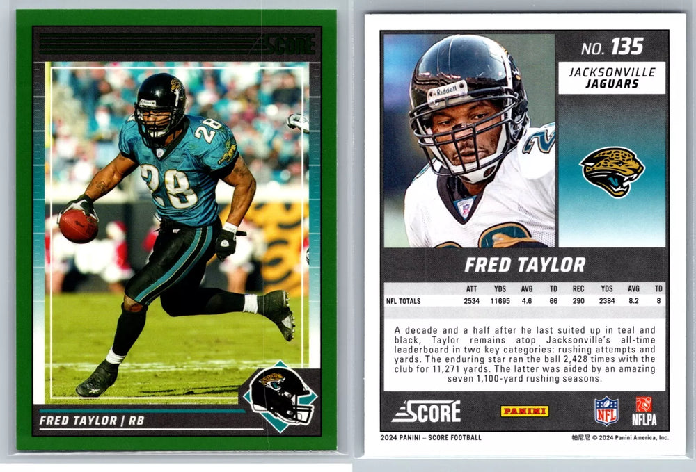 Fred Taylor 2024 Panini Score Green Series Mint Card #135