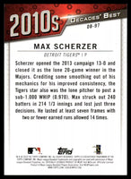 Max Scherzer 2020 Topps Decades' Best Award Winners Series Mint Card  #DB-97
