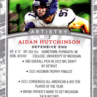 Aidan Hutchinson 2022 Sage Artistry Black Border Series Mint Rookie Card #2