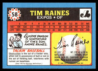 Tim Raines 1988 Topps UK Mini Series Mint Card #58
