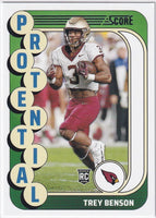 Trey Benson 2024 Panini Score Protential Series Mint Rookie Card #24
