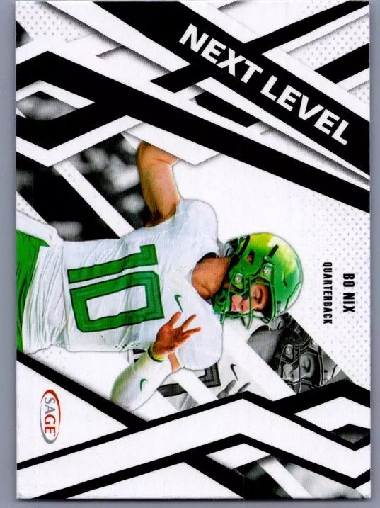 Bo Nix 2024 SAGE Hit Next Level Black Series Mint Card #88