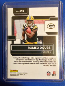 Romeo Doubs 2022 Panini Donruss Series Mint Rookie Card #335