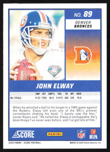 John Elway 2024 Panini Score Series Mint Card #89