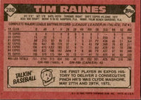 Tim Raines 1986 Topps Series Mint Card #280
