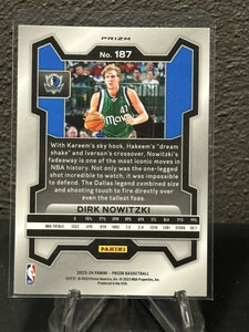 Dirk Nowitzki 2023 2024 Panini Prizm Cracked Ice Series Mint Card #187