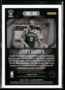 James Harden 2020 2021 Panini  Illusions Series Mint Card #65