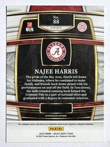 Najee Harris 2022 Panini Select Draft Picks Red Lazer Series Mint Card #88