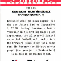 Jasson Dominguez 2024 Topps 2023 Greatest Hits Series Mint Rookie Card #23GH-26